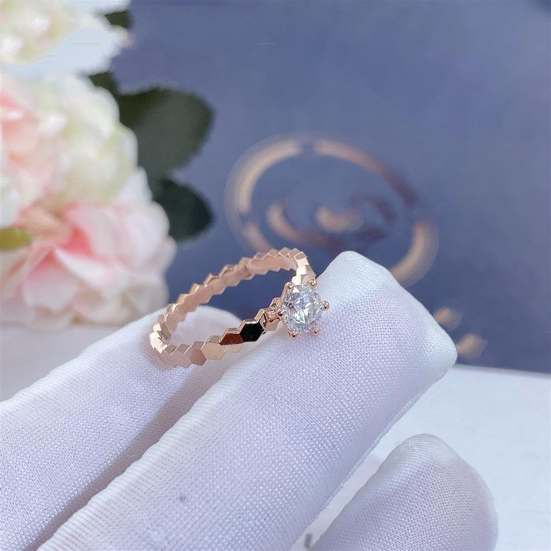 [⭐Haelin Jewelry]BEE LOVE RING PINK GOLD 1 DIAMOND