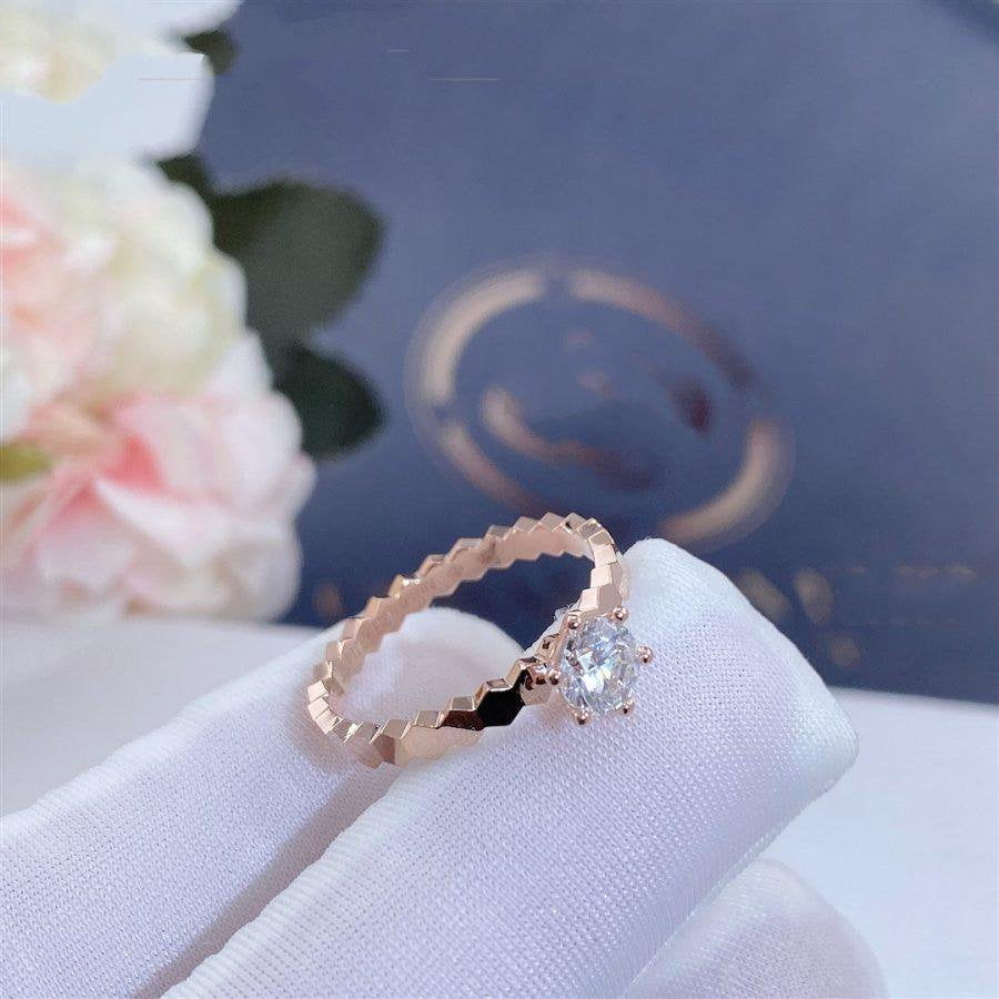 [⭐Haelin Jewelry]BEE LOVE RING PINK GOLD 1 DIAMOND