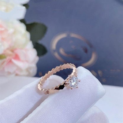 [⭐Haelin Jewelry]BEE LOVE RING PINK GOLD 1 DIAMOND