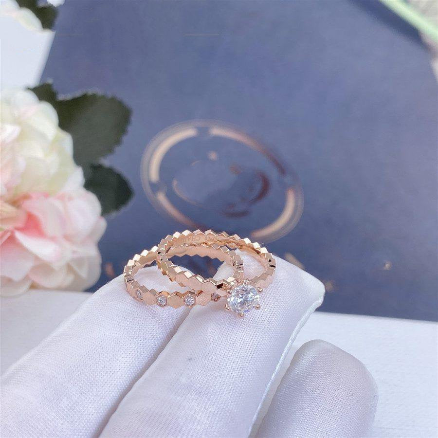 [⭐Haelin Jewelry]BEE LOVE RING PINK GOLD 1 DIAMOND