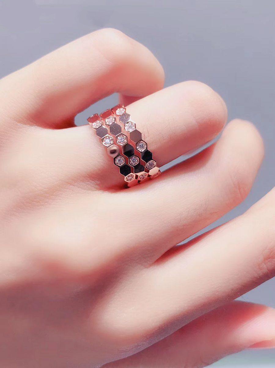 [⭐Haelin Jewelry]BEE LOVE RING PINK GOLD DIAMOND