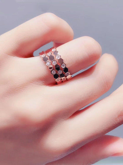 [⭐Haelin Jewelry]BEE LOVE RING PINK GOLD DIAMOND