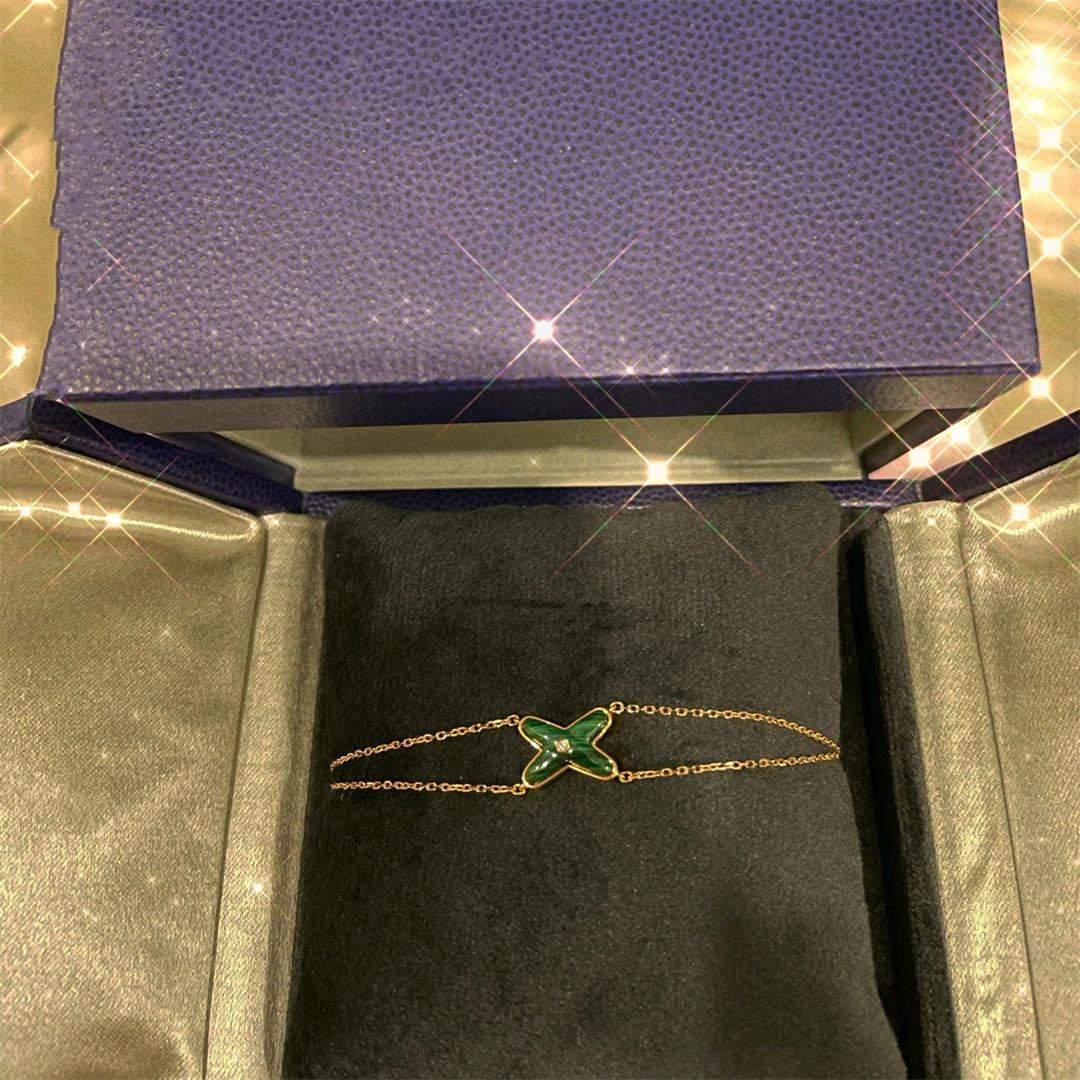 [⭐Haelin Jewelry]JEUX BRACELET MALACHITE PINK GOLD 1 DIAMOND
