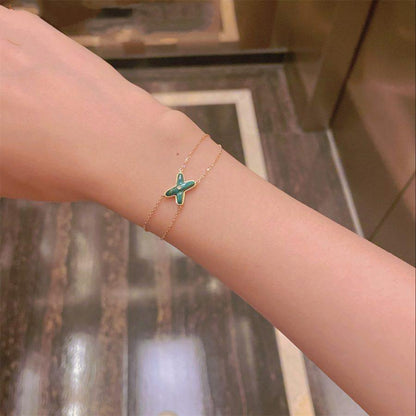 [⭐Haelin Jewelry]JEUX BRACELET MALACHITE PINK GOLD 1 DIAMOND