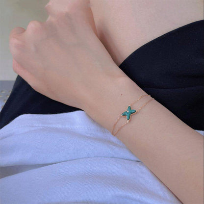 [⭐Haelin Jewelry]JEUX BRACELET MALACHITE PINK GOLD 1 DIAMOND