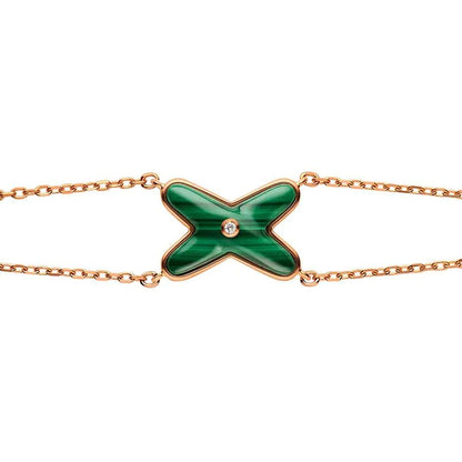 [⭐Haelin Jewelry]JEUX BRACELET MALACHITE PINK GOLD 1 DIAMOND
