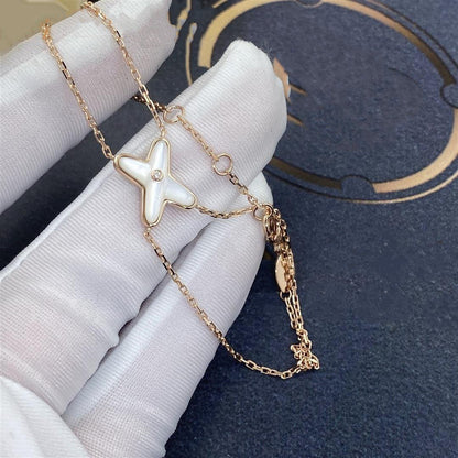 [⭐Haelin Jewelry]JEUX BRACELET WHITE MOP PINK GOLD 1 DIAMOND