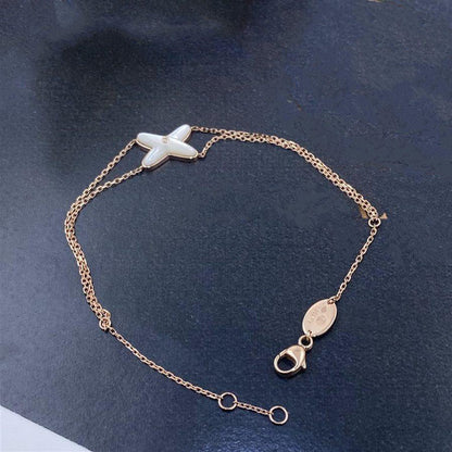 [⭐Haelin Jewelry]JEUX BRACELET WHITE MOP PINK GOLD 1 DIAMOND
