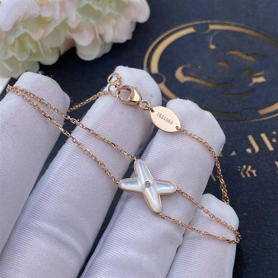 [⭐Haelin Jewelry]JEUX BRACELET WHITE MOP PINK GOLD 1 DIAMOND
