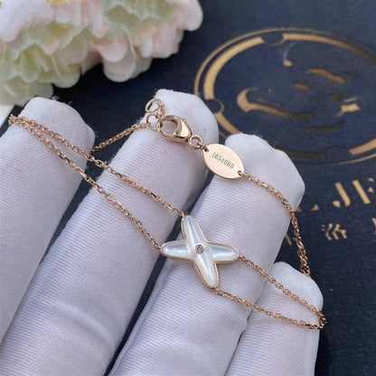 [⭐Haelin Jewelry]JEUX BRACELET WHITE MOP PINK GOLD 1 DIAMOND