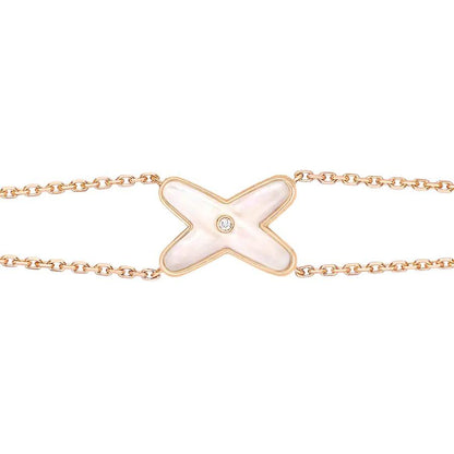 [⭐Haelin Jewelry]JEUX BRACELET WHITE MOP PINK GOLD 1 DIAMOND