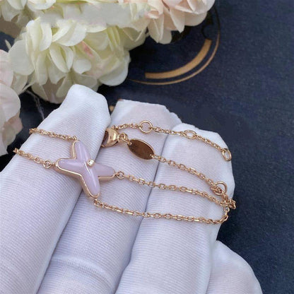 [⭐Haelin Jewelry]JEUX BRACELET PINK MOP PINK GOLD 1 DIAMOND