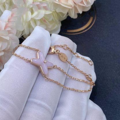 [⭐Haelin Jewelry]JEUX BRACELET PINK MOP PINK GOLD 1 DIAMOND
