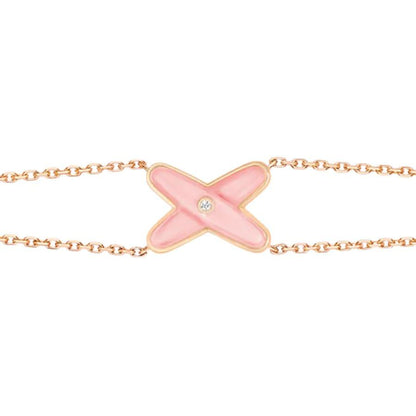 [⭐Haelin Jewelry]JEUX BRACELET PINK MOP PINK GOLD 1 DIAMOND