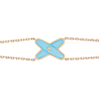 [⭐Haelin Jewelry]JEUX BRACELET TURQUOISE PINK GOLD 1 DIAMOND