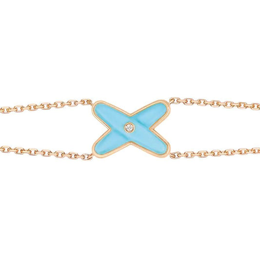 [⭐Haelin Jewelry]JEUX BRACELET TURQUOISE PINK GOLD 1 DIAMOND
