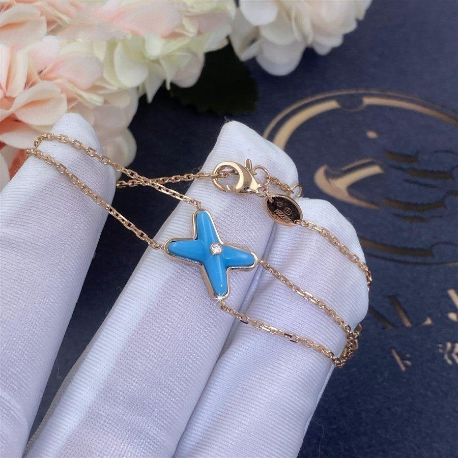 [⭐Haelin Jewelry]JEUX BRACELET TURQUOISE PINK GOLD 1 DIAMOND