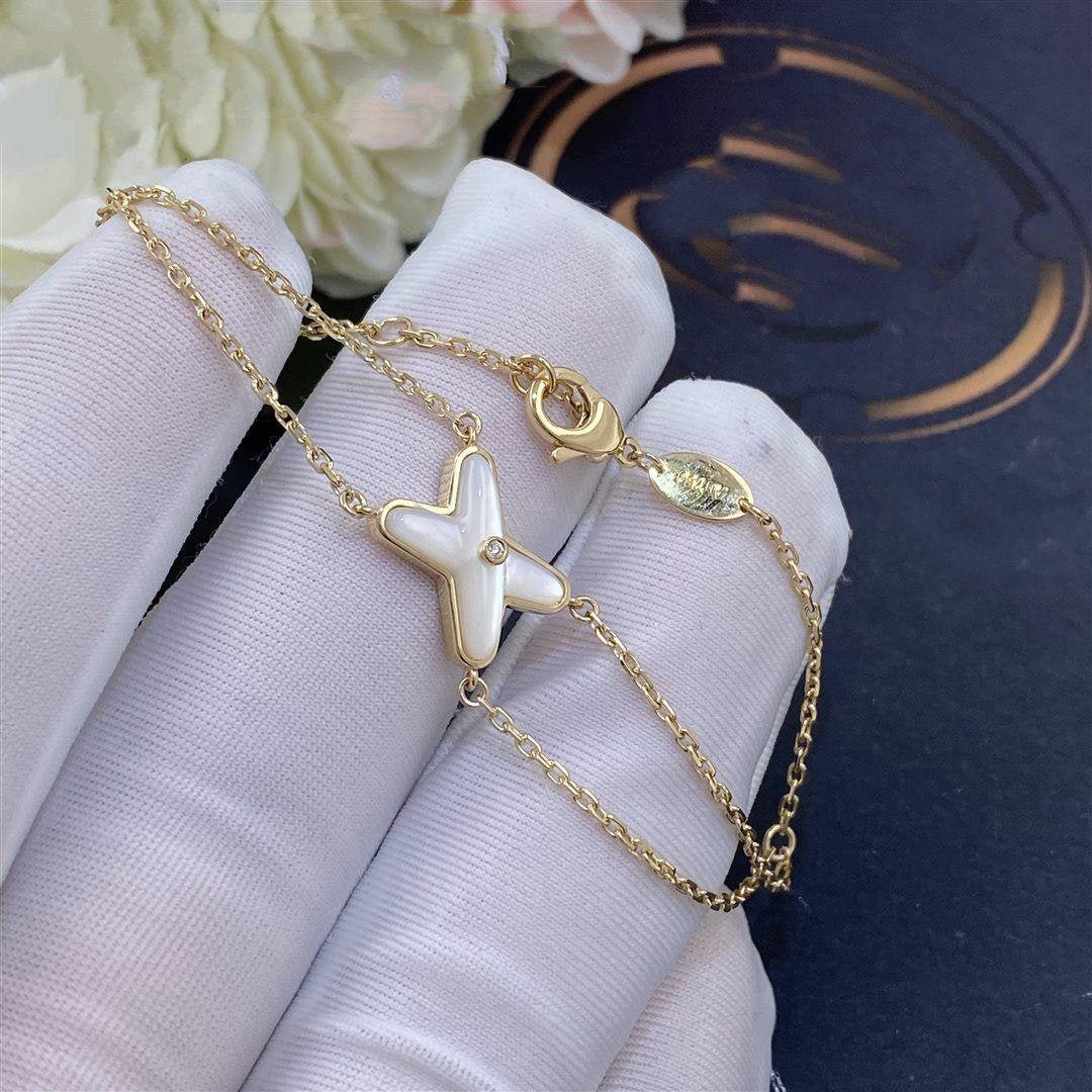 [⭐Haelin Jewelry]JEUX BRACELET WHITE MOP GOLD 1 DIAMOND