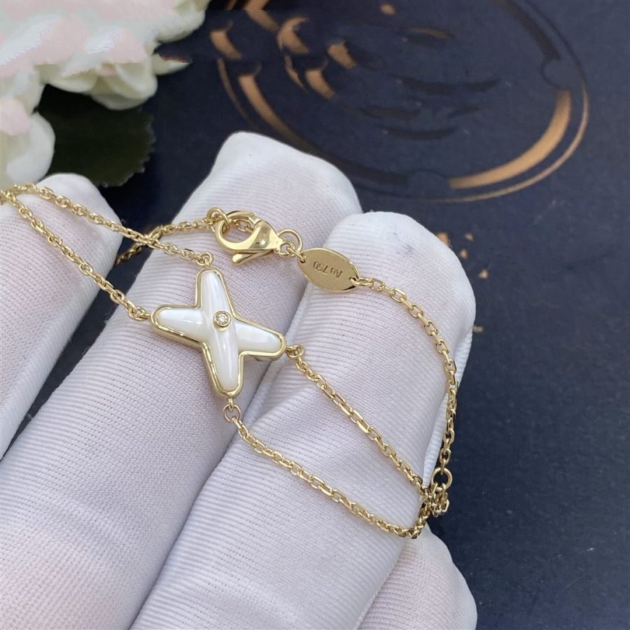 [⭐Haelin Jewelry]JEUX BRACELET WHITE MOP GOLD 1 DIAMOND
