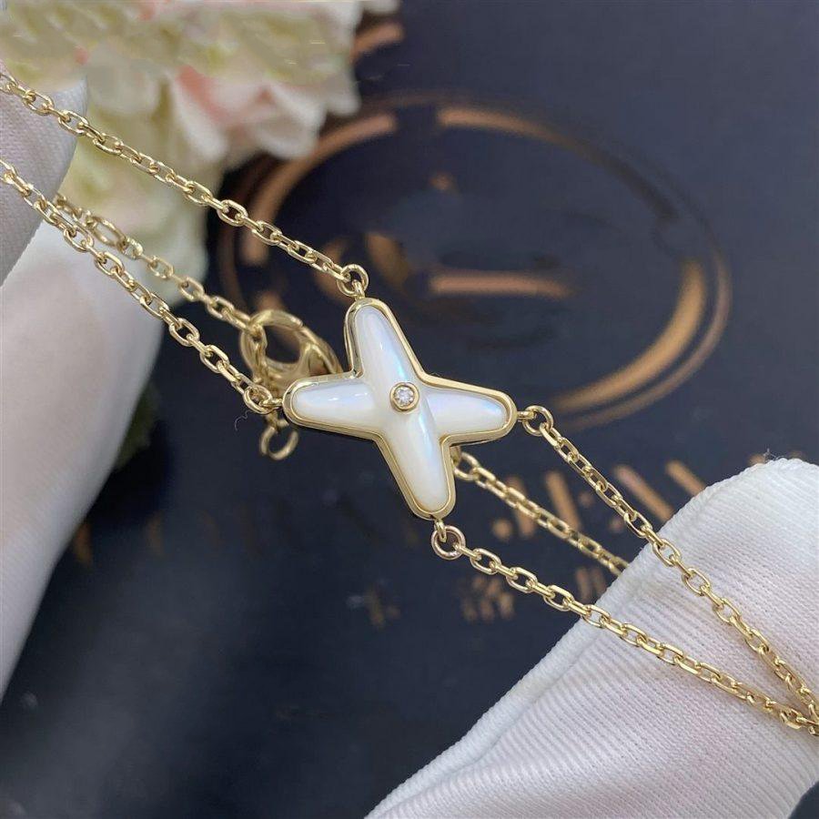 [⭐Haelin Jewelry]JEUX BRACELET WHITE MOP GOLD 1 DIAMOND