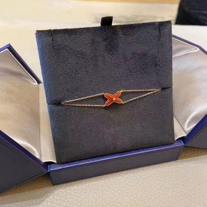 [⭐Haelin Jewelry]JEUX BRACELET CARNELIAN PINK GOLD 1 DIAMOND