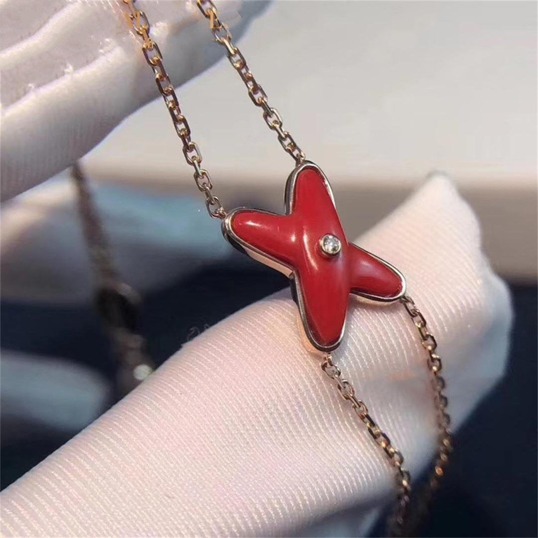 [⭐Haelin Jewelry]JEUX BRACELET CARNELIAN PINK GOLD 1 DIAMOND