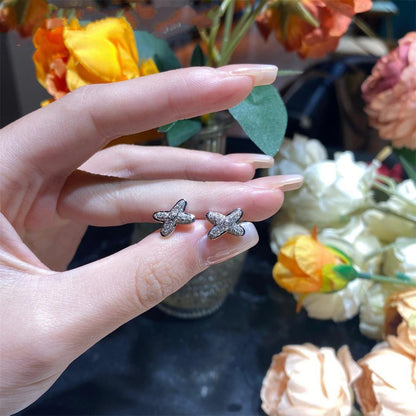 [⭐Haelin Jewelry]JEUX DE SILVER DIAMOND EARRINGS