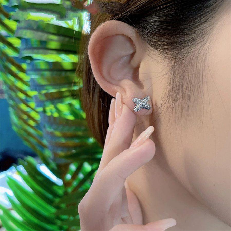[⭐Haelin Jewelry]JEUX DE SILVER DIAMOND EARRINGS