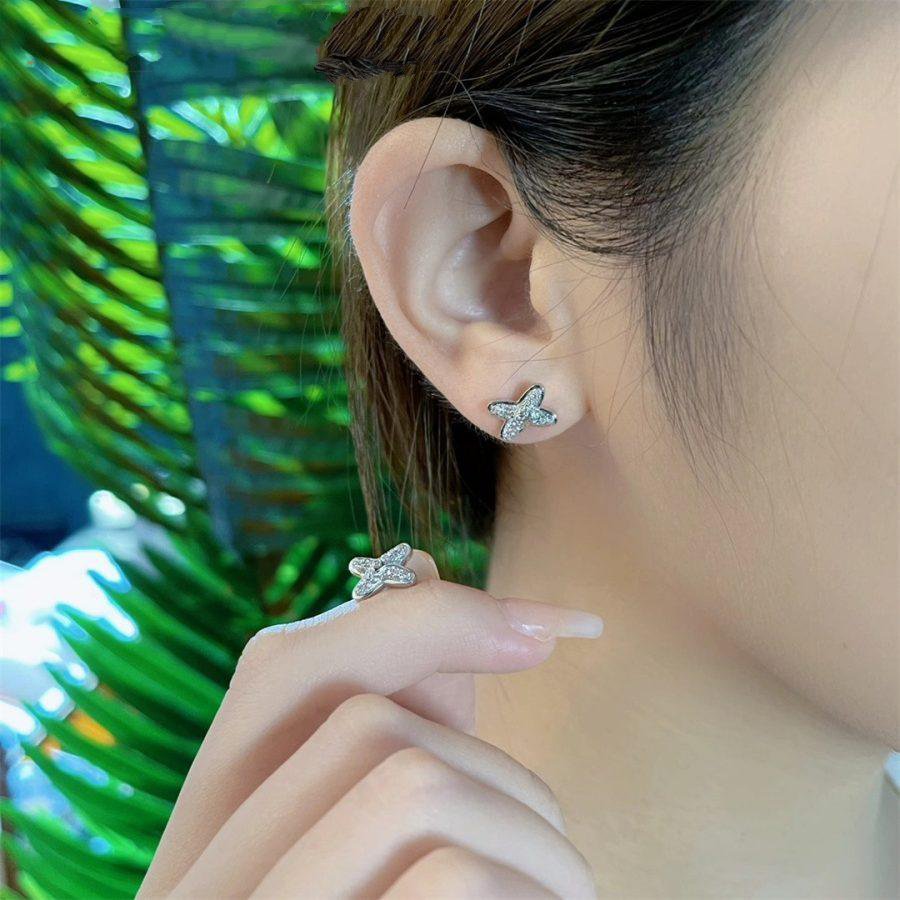[⭐Haelin Jewelry]JEUX DE SILVER DIAMOND EARRINGS