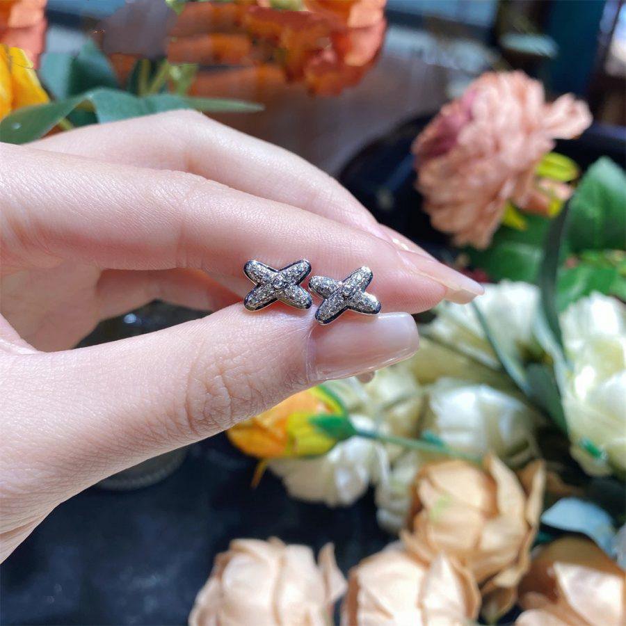 [⭐Haelin Jewelry]JEUX DE SILVER DIAMOND EARRINGS