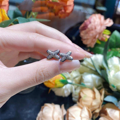 [⭐Haelin Jewelry]JEUX DE SILVER DIAMOND EARRINGS