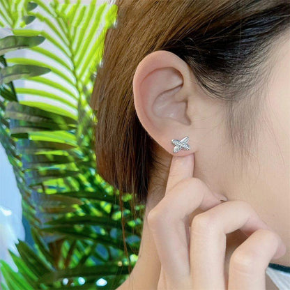 [⭐Haelin Jewelry]JEUX DE SILVER DIAMOND EARRINGS