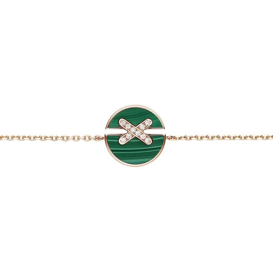 [⭐Haelin Jewelry]JEUX DE BRACELET MALACHITE PINK GOLD DIAMONDS
