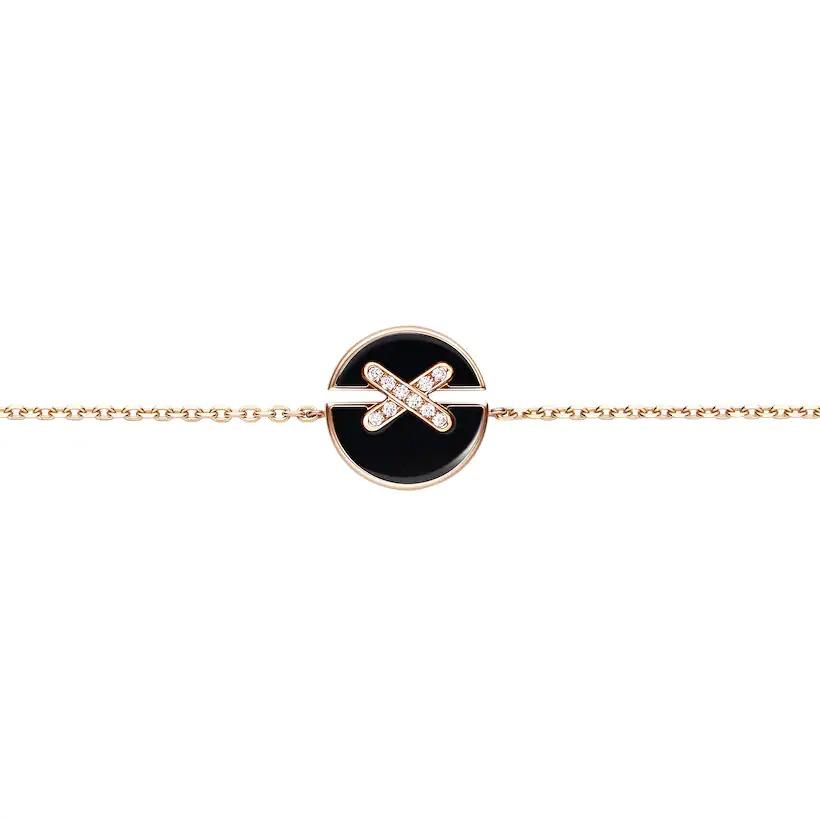 [⭐Haelin Jewelry]JEUX DE BRACELET ONYX PINK GOLD DIAMOND