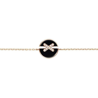 [⭐Haelin Jewelry]JEUX DE BRACELET ONYX PINK GOLD DIAMOND