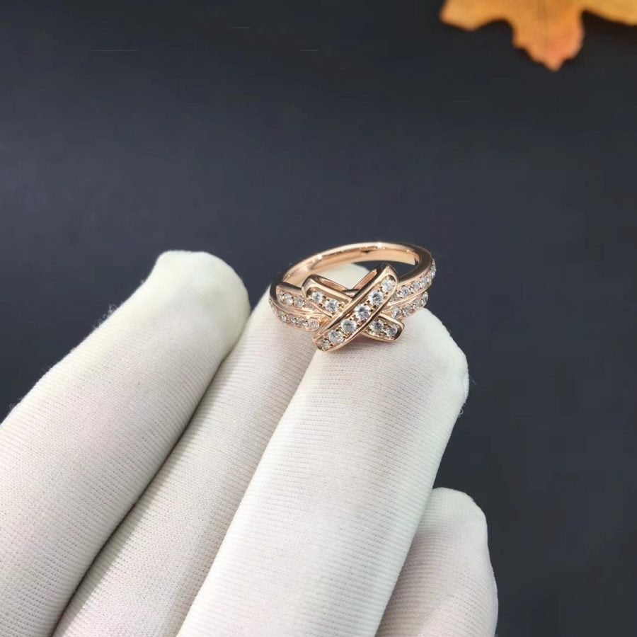 [⭐Haelin Jewelry]JEUX DE RING PINK GOLD DIAMOND