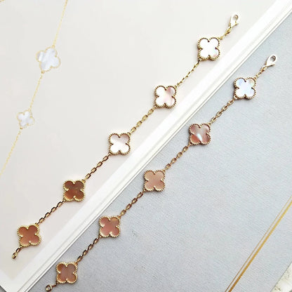 [⭐Haelin Jewelry] CLOVER 5 MOTIFS  PINK MOP BRACELET COLLECTION