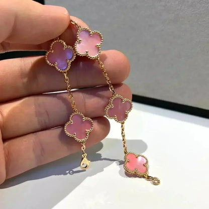 [⭐Haelin Jewelry] CLOVER 5 MOTIFS  PINK MOP BRACELET COLLECTION