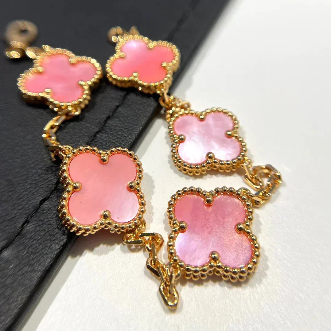 [⭐Haelin Jewelry] CLOVER 5 MOTIFS  PINK MOP BRACELET COLLECTION