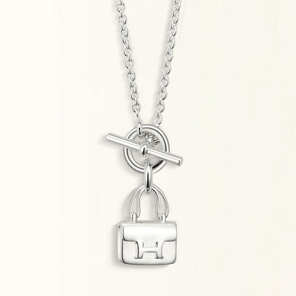 [⭐Haelin Jewelry]POP H PEDANT SILVER NECKLACE