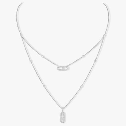 [⭐Haelin Jewelry]MOVE 2 ROW DIAMOND NECKLACE