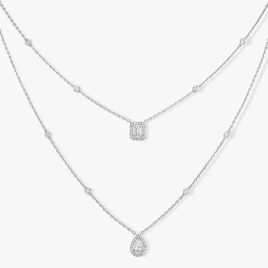 [⭐Haelin Jewelry]Diamond Necklace My Twin 2 Rows