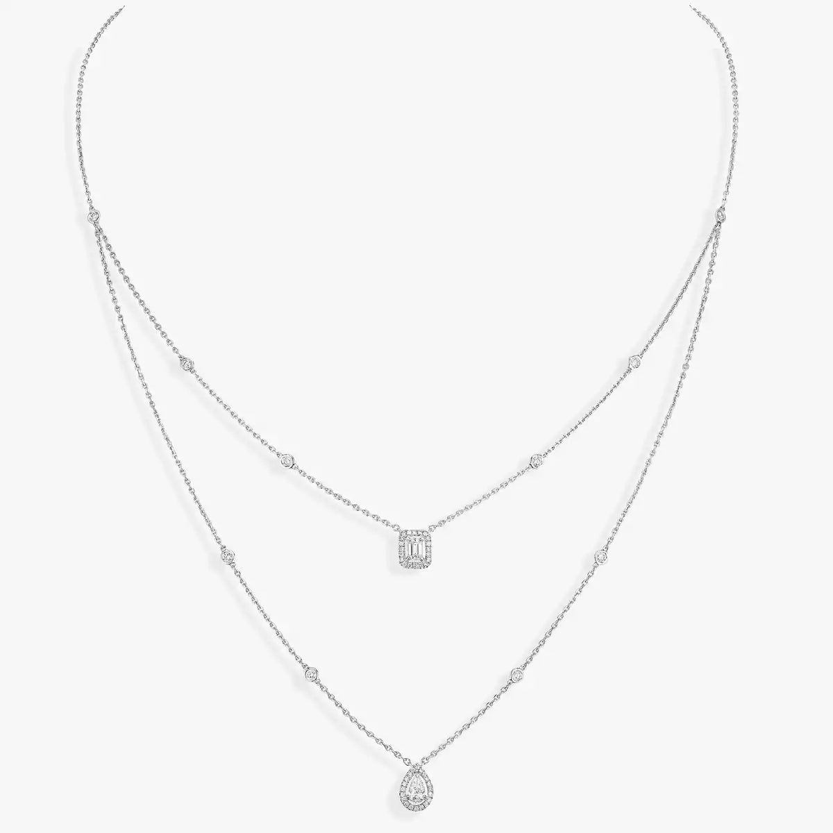 [⭐Haelin Jewelry]Diamond Necklace My Twin 2 Rows
