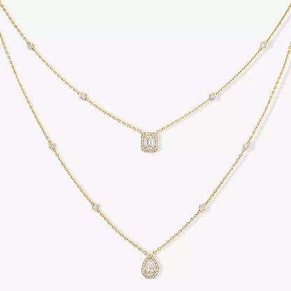 [⭐Haelin Jewelry]Diamond Necklace My Twin 2 Rows