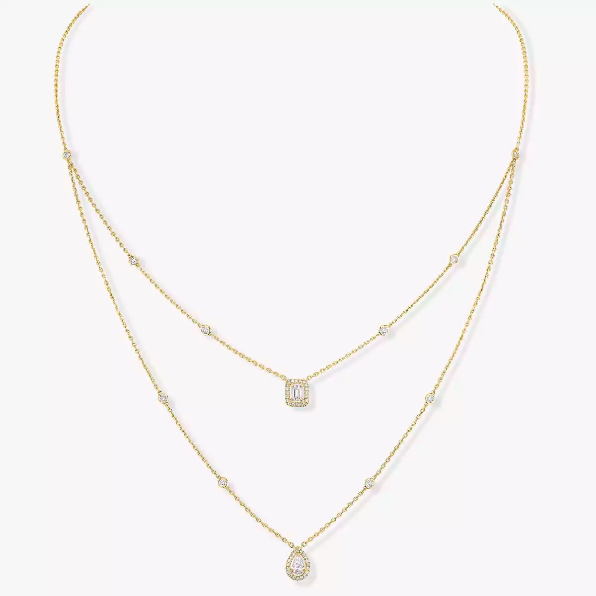 [⭐Haelin Jewelry]Diamond Necklace My Twin 2 Rows