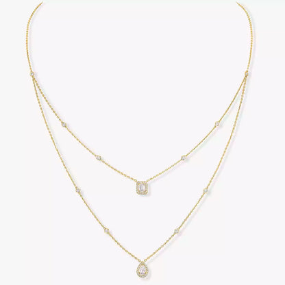 [⭐Haelin Jewelry]Diamond Necklace My Twin 2 Rows