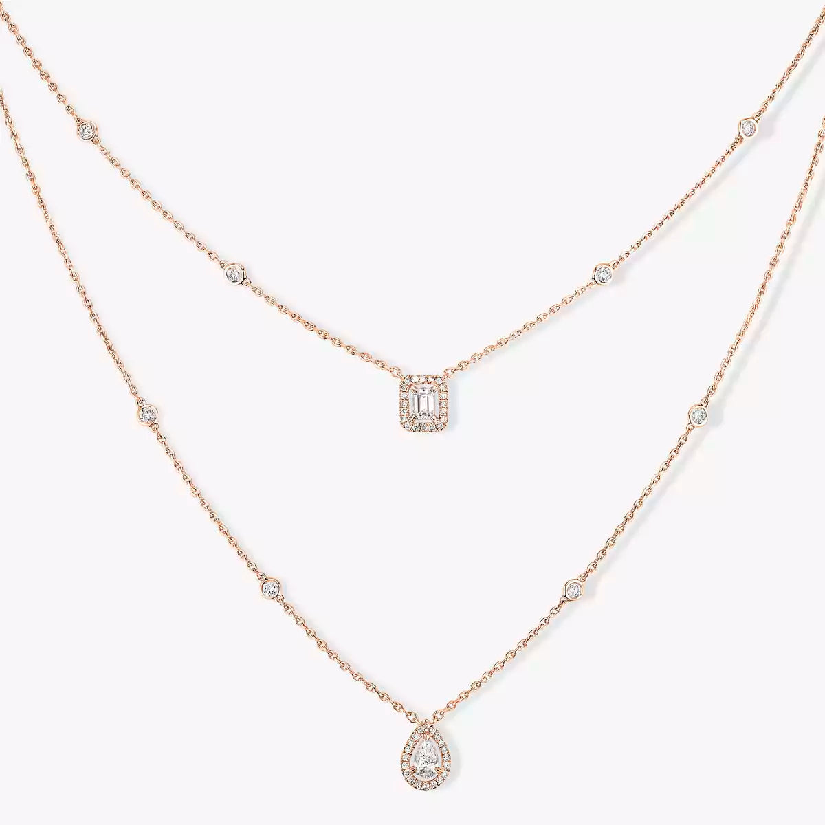 [⭐Haelin Jewelry]Diamond Necklace My Twin 2 Rows