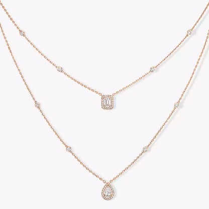 [⭐Haelin Jewelry]Diamond Necklace My Twin 2 Rows