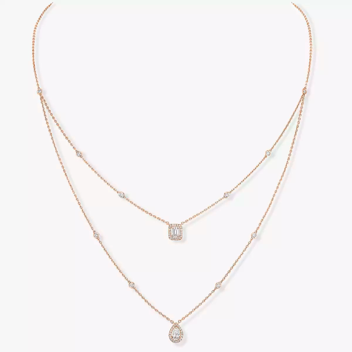 [⭐Haelin Jewelry]Diamond Necklace My Twin 2 Rows