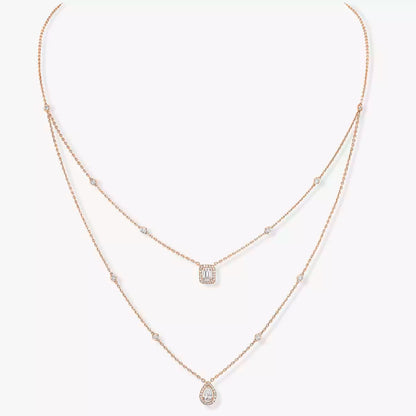 [⭐Haelin Jewelry]Diamond Necklace My Twin 2 Rows